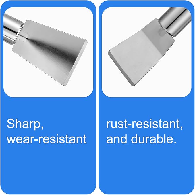 4pcs Multi-Functional Cleaning Tool, Stainless Steel Curved Shovels and Straight Shovels Stove Cleaning Brush & Multi-Functional Brush for Kitchen Bathroom Glass Tiles