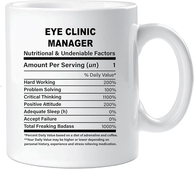 Funny Gift for Eye Clinic Manager, Eye Clinic Manager Nutrition Mug, Best Eye Clinic Manager Gift Ideas, Graduation, Funny Eye Clinic Manager Birthday Mug