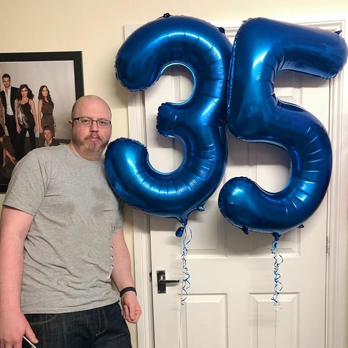 30Th Birthday Decorations For Her Him, Dark Blue Number 30 Balloons for 30 Birthday Decor, Happy 30th Party Photo Prop for Wedding Anniversaries Event Supplies