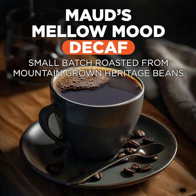 Maud's Decaf Medium Roast Coffee Pods, 18 ct, Decaffeinated Coffee in Single Serve Pods – 100% Arabica Coffee, Compatible with Keurig K Cups Maker
