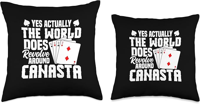 Canasta Game Cards Set Score Sheets Partner Tray Canasta Throw Pillow