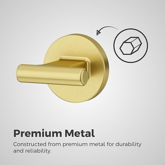Pfister Capistrano Towel Hook, Bathroom Towel & Robe Hook, Wall-Mounted, Screw-in, Brushed Gold Finish, BRHCSO0BG