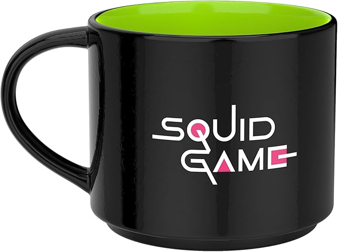 Zak Designs Squid Game Unique Color Change Ceramic Coffee Mug for Hot Drinks, Collectible Keepsake (17 oz, Red Light Green Light)