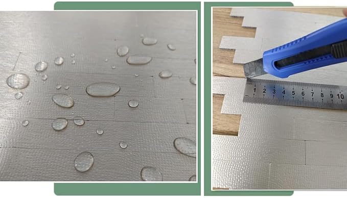 WEIMEISC 10 Sheets Peel and Stick Backsplash Tile for Kitchen, Self-Adhesive Mosaic Tile, Stick on Bathroom Vanities，Fireplace Décor, Laundry Table (Metal Grey Wooden Texture)