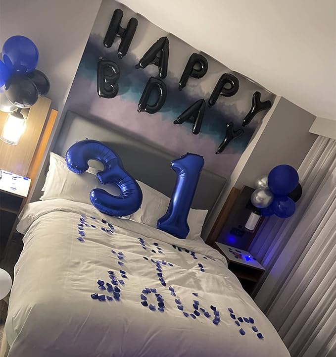 Number 3 Balloons 40 Inch Navy Blue Numbers Balloon for Three Year Old Birthday Decor, 3rd 13 30 31 Birthday Party Supplier