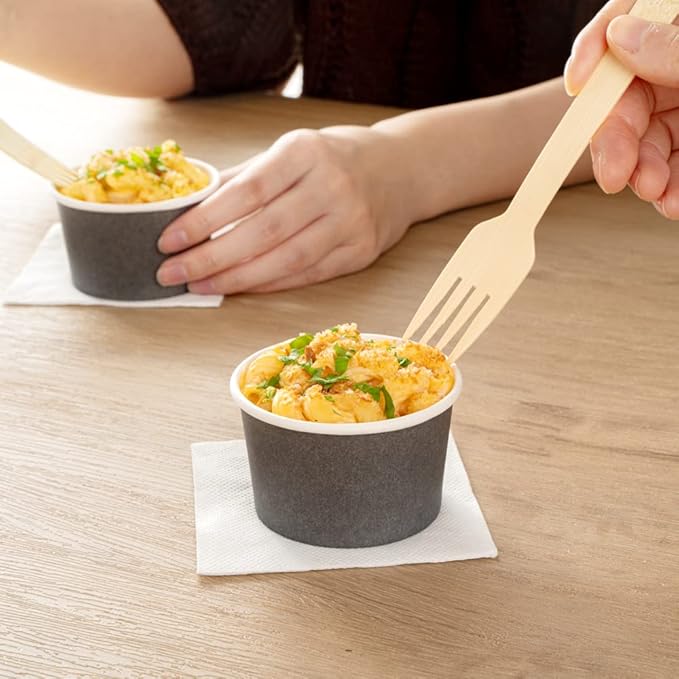 Coppetta 3 Ounce Paper Cups, 50 Durable To Go Cups - Lids Sold Separately, Disposable, Gray Paper Dessert Cups, Freezable, For Cafes And Restaurants - Restaurantware