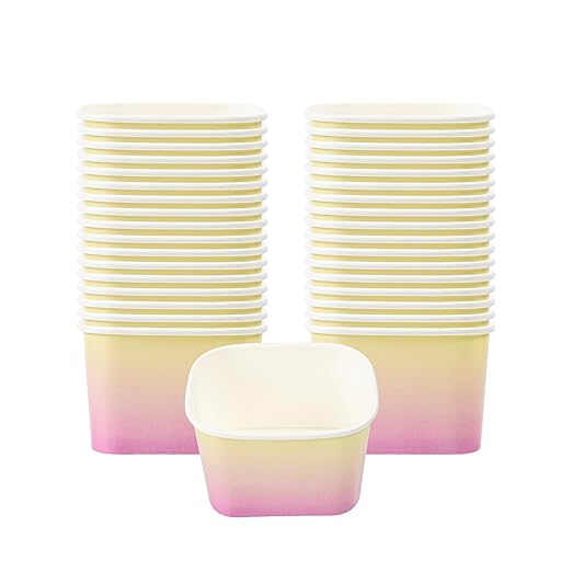 Coppetta 12 Ounce Dessert Cups, 200 Greaseproof Ice Cream Cups - Lids Sold Separately, For Hot And Cold Foods, Orange And Blue Ombre Paper Yogurt Bowls, Disposable, Sturdy - Restaurantware