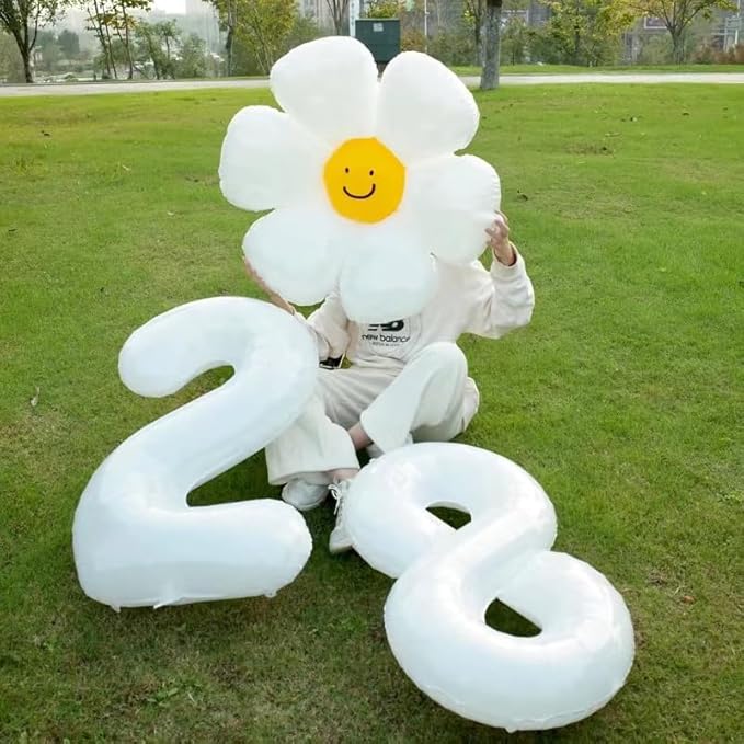 1 Balloons Number for First Birthday, Balloon Numbers 40 Inch, 1St White for Baby Shower, Big Baloon for 1 11 12 13 16 18 21 Birthday Wedding Anniversaries Party
