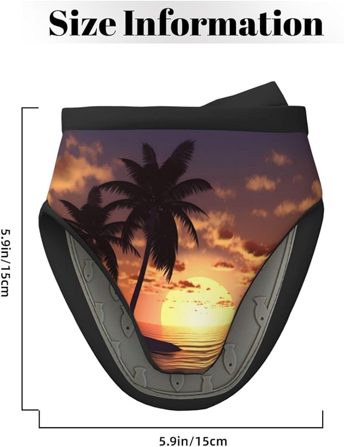 2 Pcs Mini Silicone Oven Mitts Coconut Palm Tree Heat Resistant Grill Gloves with Hanging Loop, Sea Beach Sunset Little Kitchen Mittens for Cooking Baking BBQ