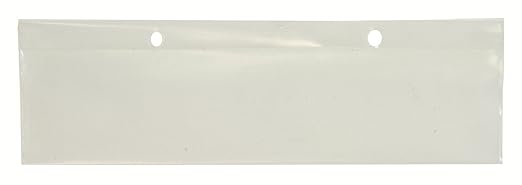 Quantum LBL2X8 Identification Label Holder for Dividable Container Commercial Wire Shelving Hanging Basket | Fits DG91025, DG91035, DG92035 and DG93030 | 8"W x 2"H, Clear, Polyethylene (Pack of 6)