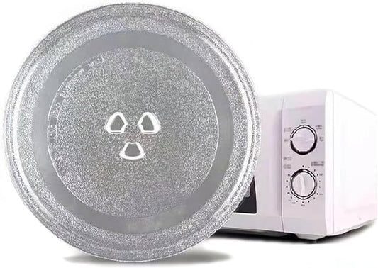 Microwave Glass Turntable Plate Replacement Accessories, 315/270/255/245mm Diameter Round Microwave Plate, Microwave Glass Tray with 3 Fixtures(24.5cm(9.6in))