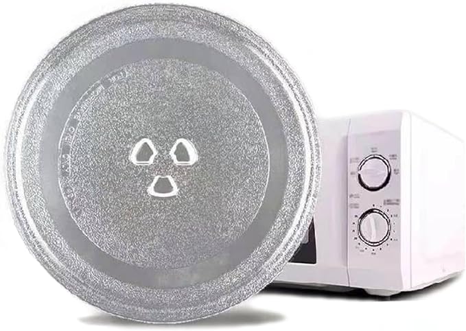 Microwave Glass Turntable Plate Replacement Accessories, 315/270/255/245mm Diameter Round Microwave Plate, Microwave Glass Tray with 3 Fixtures(25.5cm(10in))