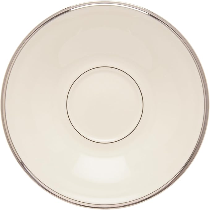 Lenox Solitaire Saucer, ivory/platinum