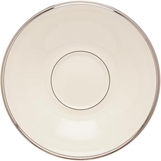 Lenox Solitaire Saucer, ivory/platinum