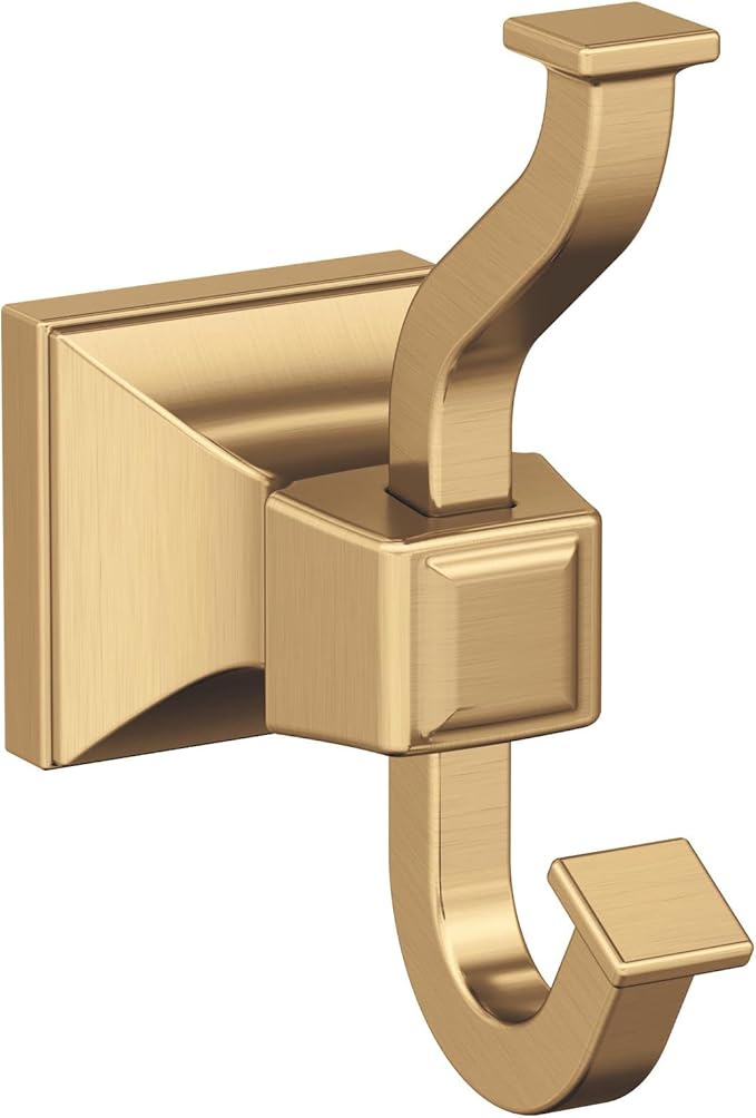 Amerock BH36020CZ | Champagne Bronze Single Robe Hook | 4-1/4 in. (108 mm) Length Towel Holder | Mulholland | Towel Hook for Bathroom | Bathroom Hardware | Bath Accessories