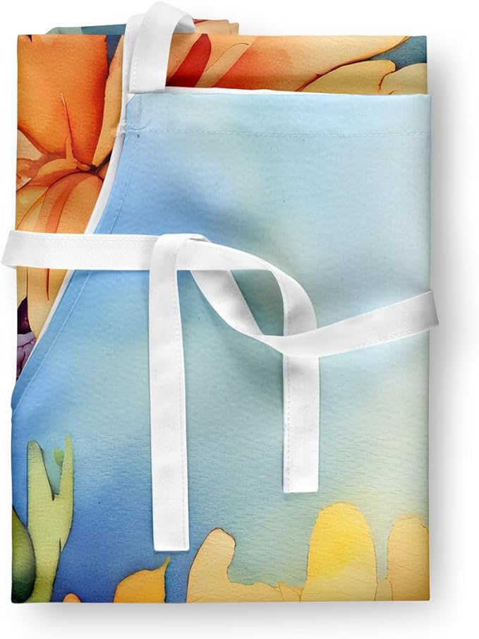 Caroline's Treasures Chrysanthemums in Watercolor Apron Cooking Kitchen Server Baking Crafts Gardening for Adult Women Men, Unisex, Large, Multicolor