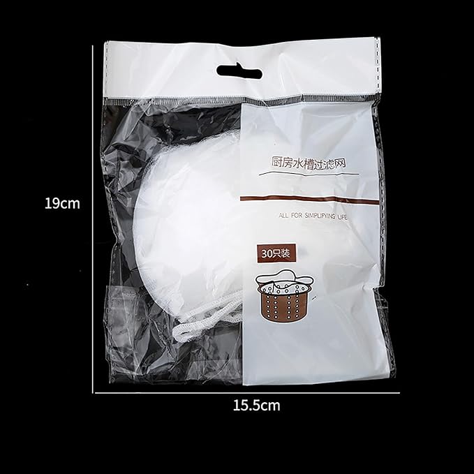 Kitchen Sink Garbage Filter Net Polyester High Density Elastic Odorless (30 pieces)