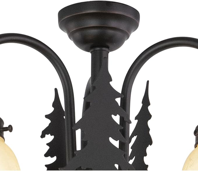 VAXCEL Yosemite 3L LED Bronze Rustic Tree Mini Chandelier or Fan Light Kit