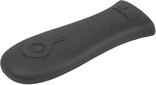 Lodge Silicone Hot Handle Holder - Dishwasher Safe Hot Handle Holder Designed for Lodge Cast Iron Skillets 9 Inches+ w/Keyhole Handle - Reusable Heat Protection Up to 500° - Black