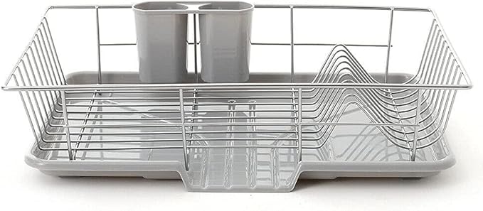 Large Dish Drainer Rack Kitchen Sink Washing Plate Cutlery Draining Board Holder