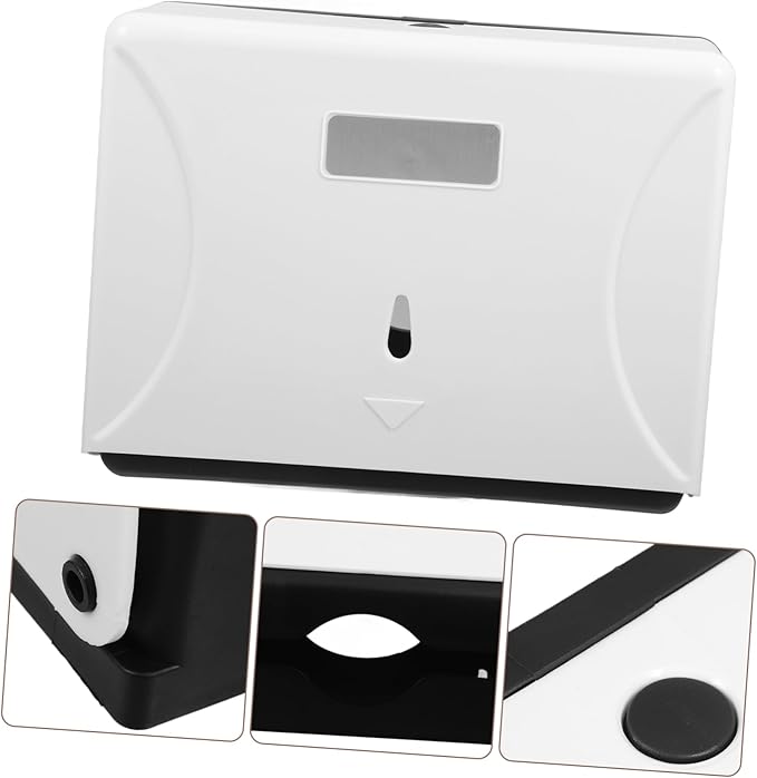 Cabilock Wall Mounted Paper Towel Dispenser High Capacity Touchless Hand Towel Holder for Commercial Use Bathrooms and Kitchens Versatile White Design for Easy Access and Space Saving