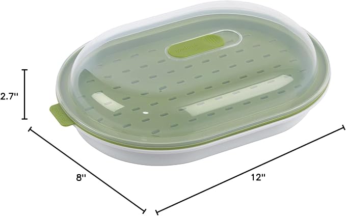 GoodCook Everyday Microwave Steamer – Vegetable & Fish Cooker,Microwave Cookware Preserves Vitamins & Nutrients,Quick Dinner-& Meals,Adjustable Steam Release Vent,(Pack of 12)