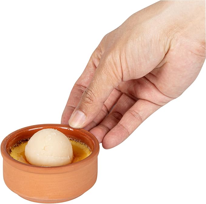 Restaurantware Terracotta Cazuela Bowls 2 Pack of 3 oz Durable Rustic Serving Dish Glazed Oven-Safe Bowl Freezer-Safe Tapas Dish Microwave-Safe Dishwasher-Safe