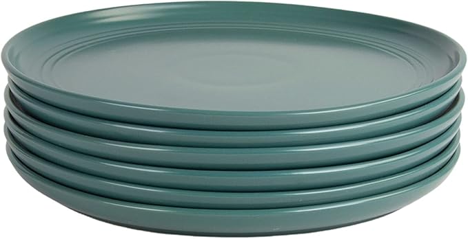 Double Line 8.25" Salad Plate, Set of 6, Emerald Green