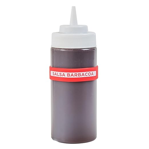 Restaurantware Silicone Squeeze Bottle Band 10 Count 2.75 Inch Dishwasher Safe Condiment Identification Band, BBQ Red Non-Slip Label Band for Condiment Labeling at Restaurants, Food Trucks
