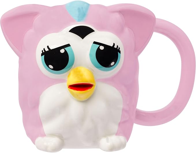 Silver Buffalo Furby Pink Ceramic 3D Sculpted Mug, 20 Ounces