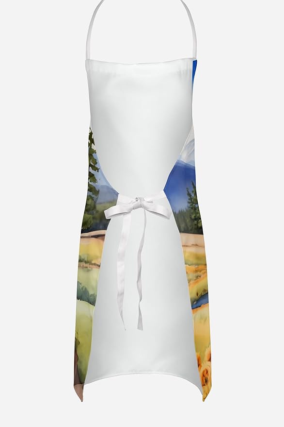 Caroline's Treasures Coton de Tulear Cowboy Welcome Apron Cooking Kitchen Server Baking Crafts Gardening for Adult Women Men, Unisex, Large, Multicolor