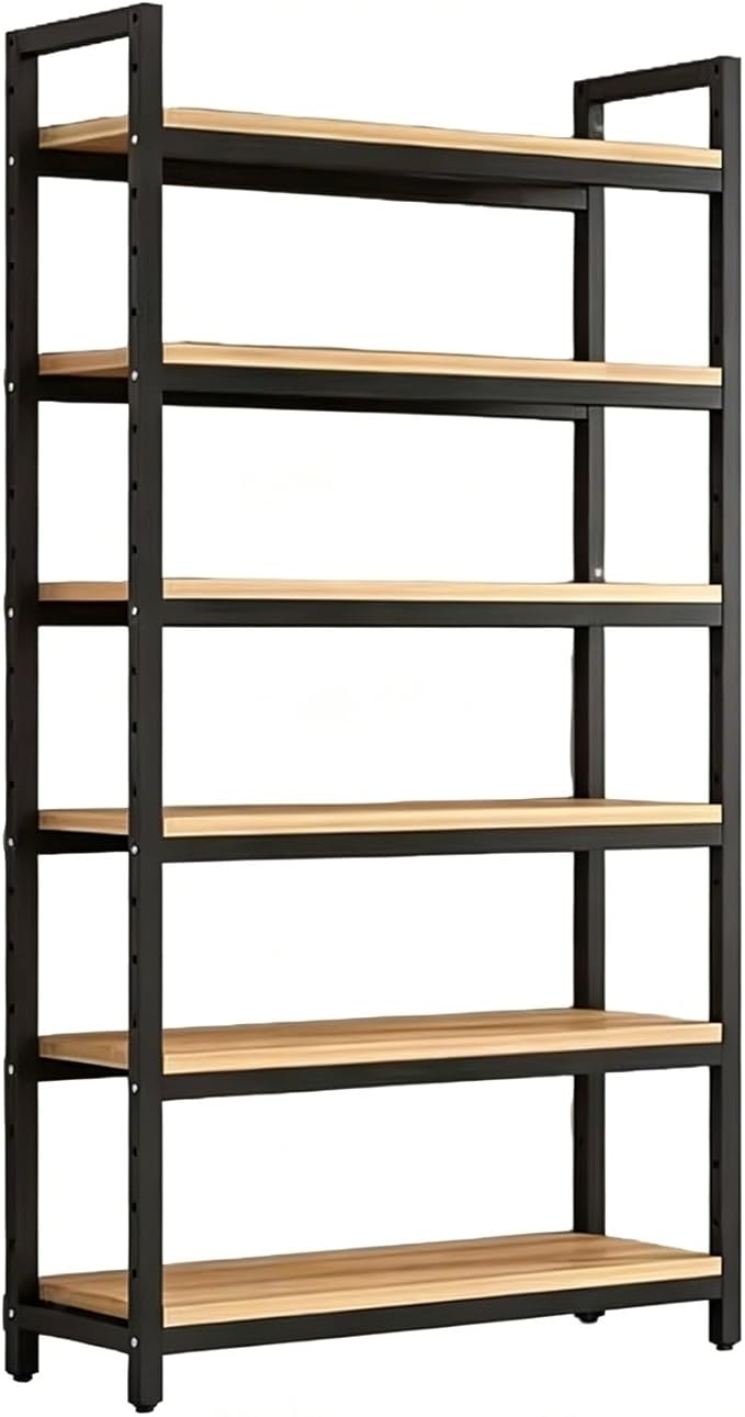 Heavy Duty Metal Gondola Shelving, Reinforced Steel Frame & Sturdy Board, Adjustable Retail Display Rack for Retail, Kitchen & Office Organization(6 Tier 86.6in,80x30cm/31.5x11.8in)
