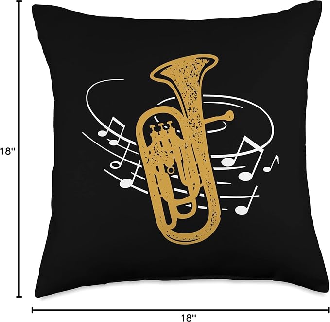 Brass Instrument Orchestra Musician Sheet Music Euphonium Throw Pillow