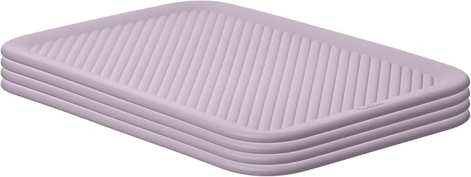 Superio Ribbed Collection - Decorative Plastic Basket Open Home Storage Bins Organizer, Lilac (Parent) Container Boxes for Organizing Closet Storage Bins for Shelves (Lid - Medium (5 Liter), 4 Pack)