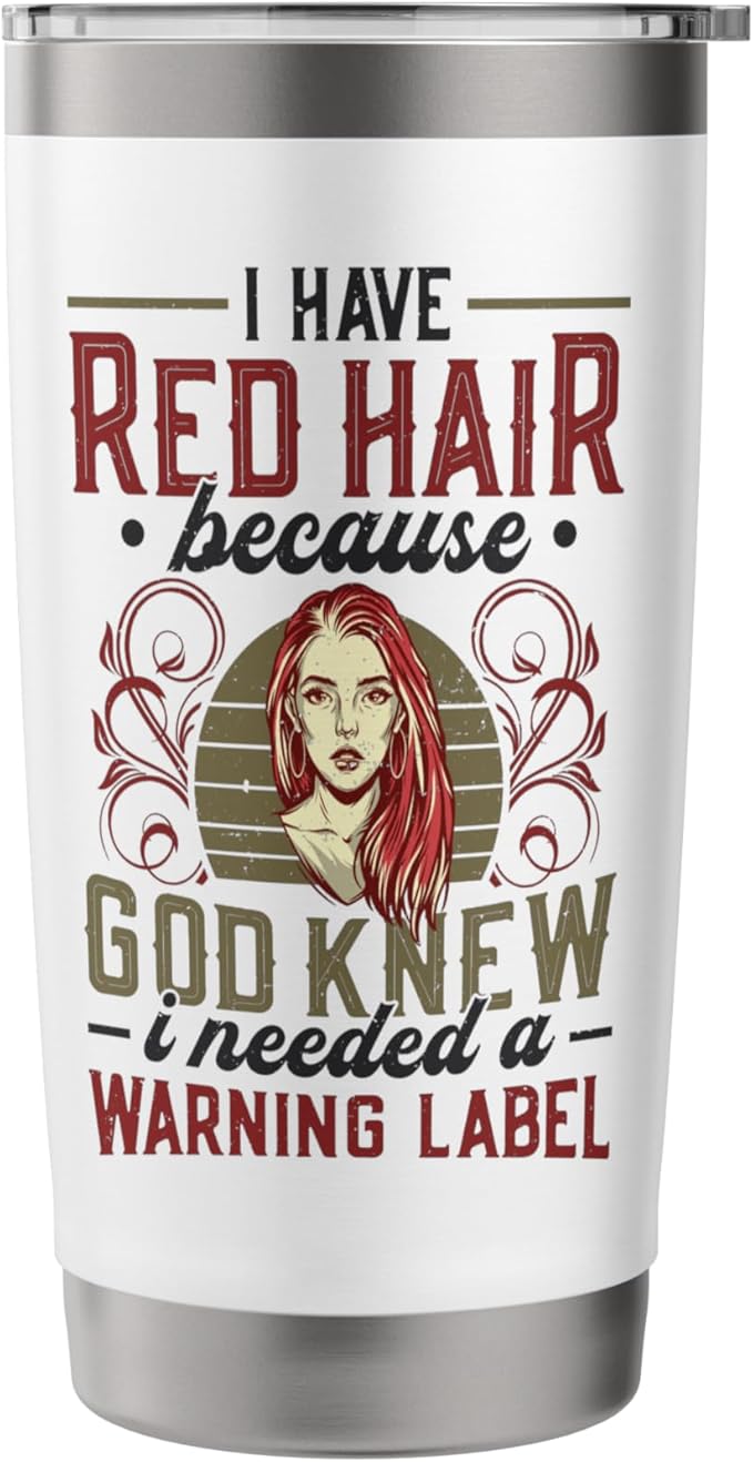 Red Hair Warning Label Redhead Gingers Stainless Steel Insulated Tumbler