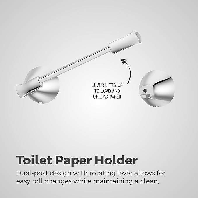 Pfister Willa Toilet Paper Holder, Bathroom Tissue Roll Holder, Wall-Mounted, Screw-In, Polished Chrome Finish, BPHWLL0C