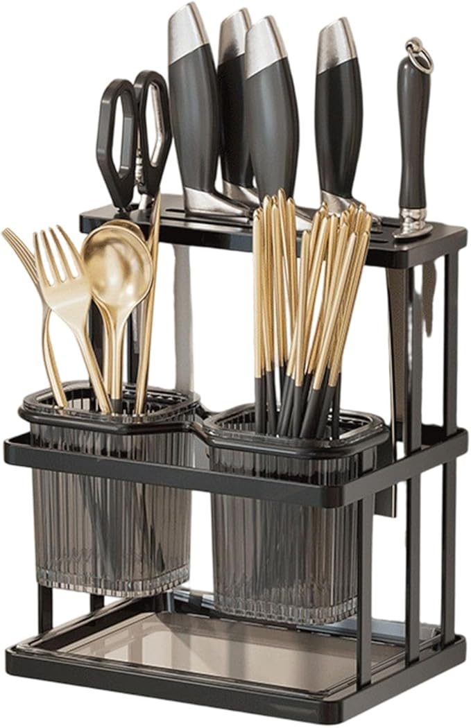 Stainless Steel and PP Kitchen Rack with Integrated Utensils Storage for Long Time Use in Various Kitchen Storage Rack