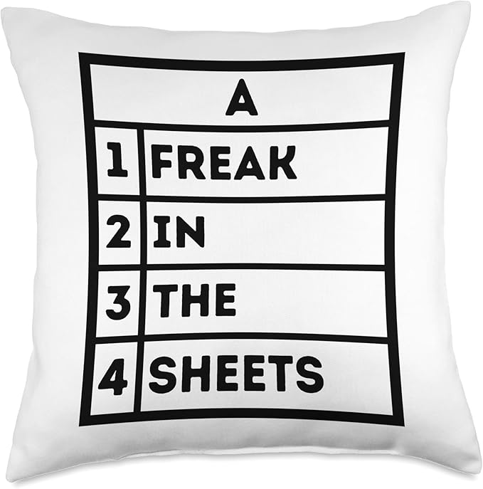 Freak In The Sheets Excel Spreadsheet Funny Office Joke Gag Throw Pillow