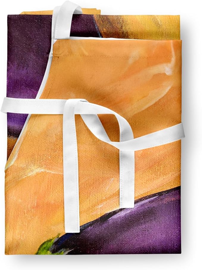 Caroline's Treasures EP II Eggplant Apron Cooking Kitchen Server Baking Crafts Gardening for Adult Women Men, Unisex, Large, Multicolor