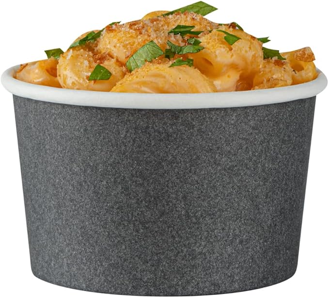 Coppetta 3 Ounce Paper Cups, 50 Durable To Go Cups - Lids Sold Separately, Disposable, Gray Paper Dessert Cups, Freezable, For Cafes And Restaurants - Restaurantware