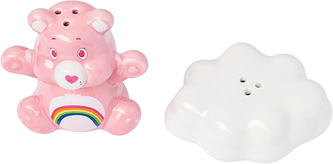 Silver Buffalo Care Bears 3d Ceramic Salt and Pepper Shaker Set Featuring Cheer Bear, 3.6” x 2.7” x 4.25”