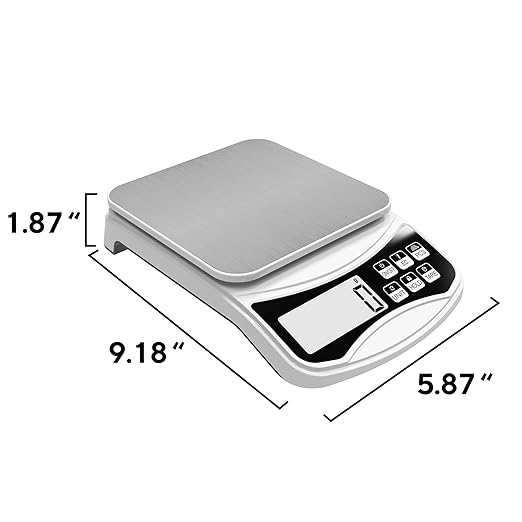 Core Innovations Digital Kitchen Food Scale, High Precision Food Weight Scale with Tare Function, LCD Display, Multi-Unit G/oz/lb/ML, Compact Scale for Cooking, Baking, Meal Prep & Portion Control