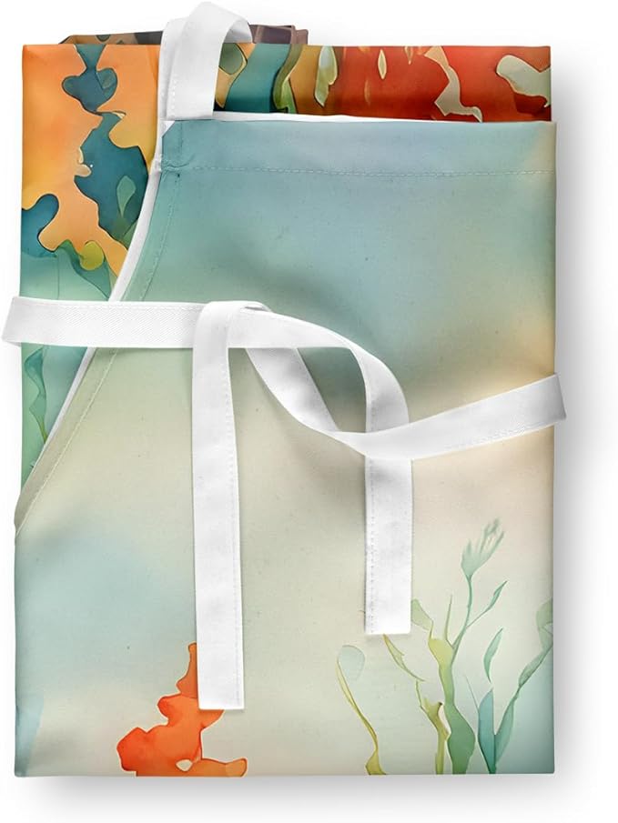 Caroline's Treasures Seaweed Apron Cooking Kitchen Server Baking Crafts Gardening for Adult Women Men, Unisex, Large, Multicolor