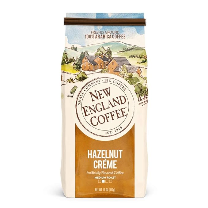 New England Coffee Variety Pack - Butter Pecan/Blueberry Cobbler/Hazelnut Creme, 11oz Bag (Pack of 3)