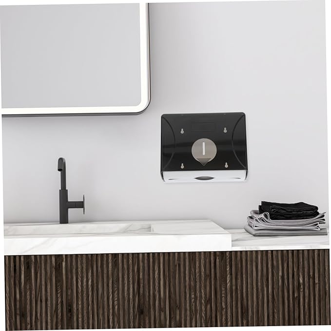 Wall-Mounted Touchless Paper Towel Dispenser for Bathroom Kitchen and Hotel Black Hand Towel Holder Easy Access for Commercial Use Suitable for Wall Surface