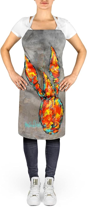 Caroline's Treasures Crawfish From Arabi Apron Cooking Kitchen Server Baking Crafts Gardening for Adult Women Men, Unisex, Large, Multicolor