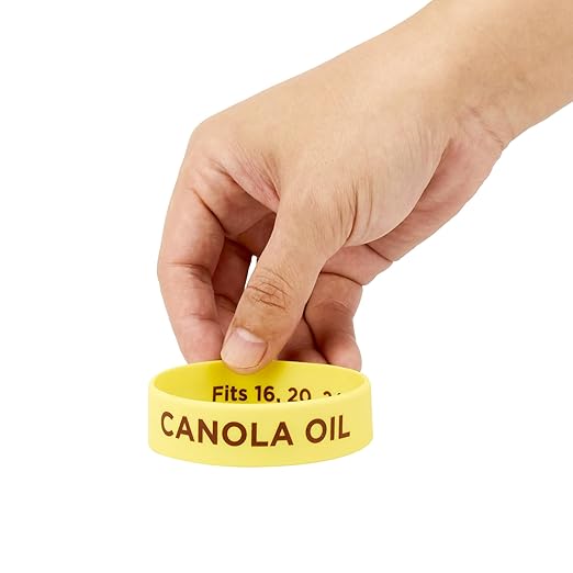 Restaurantware Silicone Squeeze Bottle Band 10 Count 2.75 Inch Dishwasher Safe Condiment Identification Band, Canola Oil Yellow Non-Slip Label Band for Condiment Labeling at Restaurants, Food Trucks