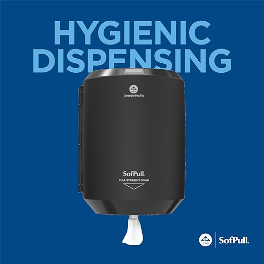Georgia-Pacific SofPull Centerpull Junior Capacity Paper Towel Dispenser by GP PRO, Black, 58008B, 1 Dispenser, 7.78" D x 6.81" W x 10.5" H
