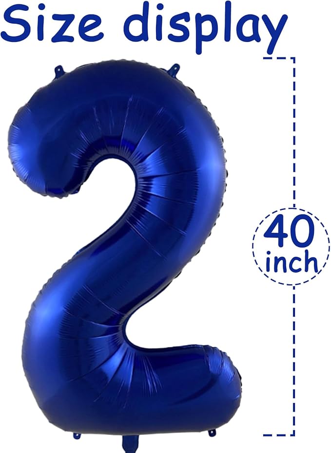 Huge Blue 2026 New Year Balloons 40 Inch Navy Blue 2026 Mylar Foil Helium Number Balloons 2026 Christmas New Year Eve Graduation Party Decorations Supplies