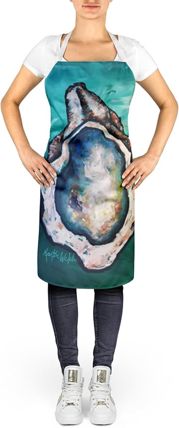 Caroline's Treasures One Shell Oyster Apron Cooking Kitchen Server Baking Crafts Gardening for Adult Women Men, Unisex, Large, Multicolor